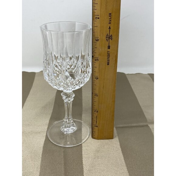 Vintage Cristal d'Arques Durand Longchamp Cut Crystal Wine Glasses Set 7 France - Picture 5 of 10